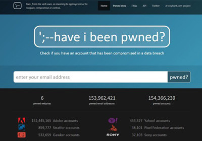haveibeenpwned:سایتی برای تشخیص هک و هک نشدن ایمیل